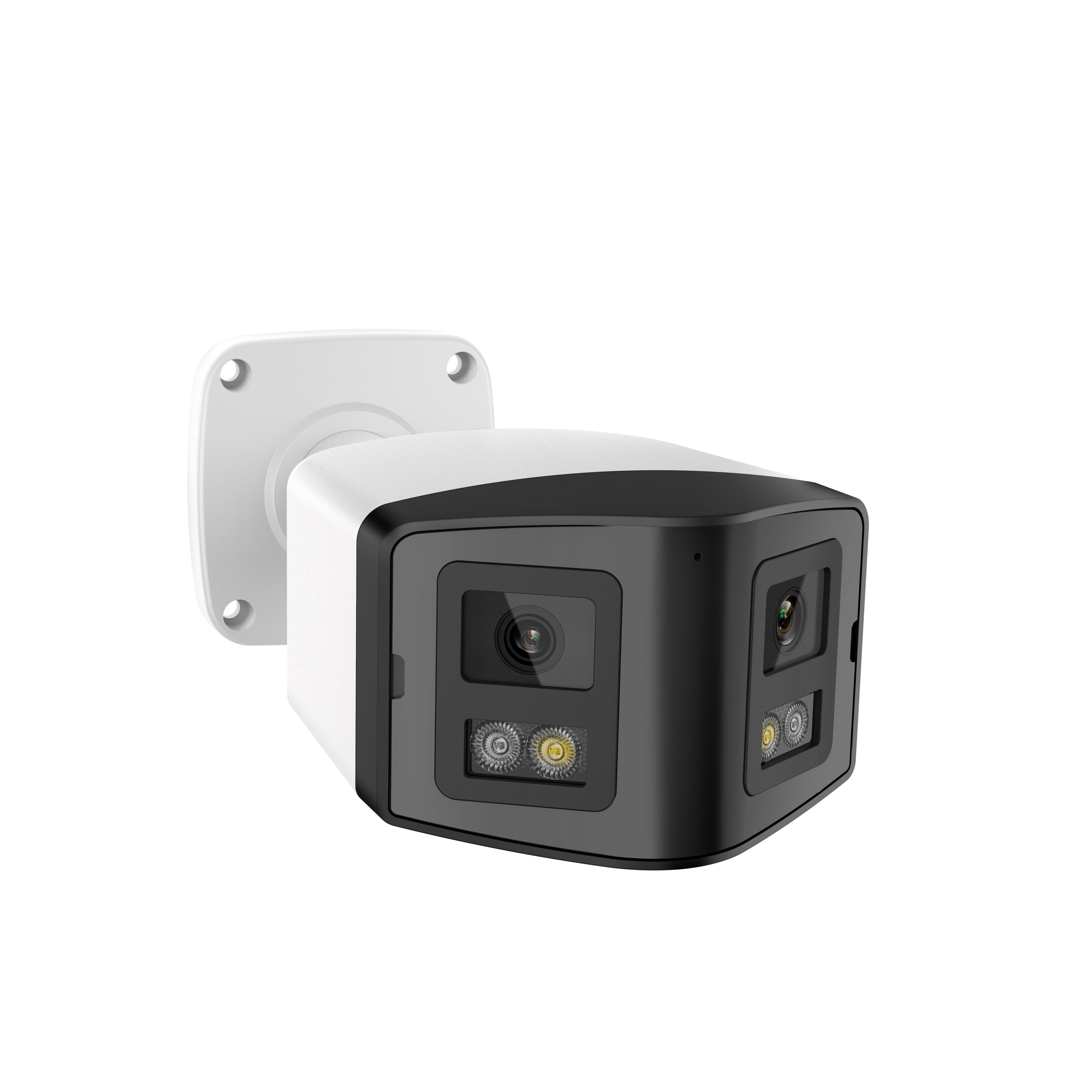 Hik Compatible 4MP Dual Lens Super Wide View Bullet IP Camera IR+Full Color Dual Light Two Way Audio for Real Time Security